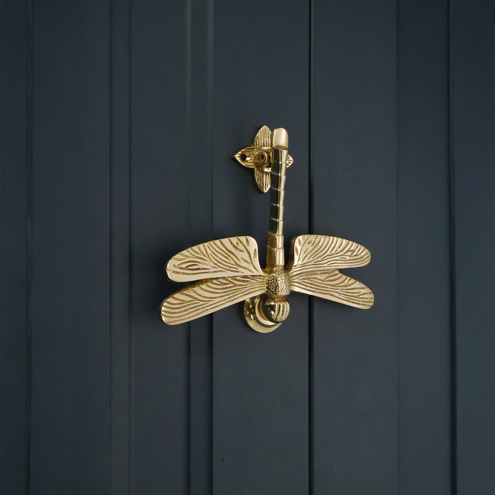 Spira Brass Polished Brass Dragonfly Door Knocker Image 2