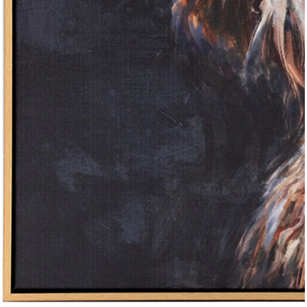 Black Rusty the Highland Cow Framed Art Canvas 60 x 90cm Image 4