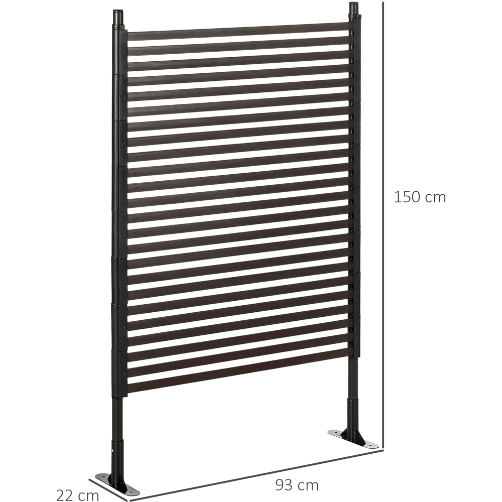 Outsunny 4.9 x 3ft Brown Metal Animal Barrier Garden Fence with 2 Standing Ways Image 9
