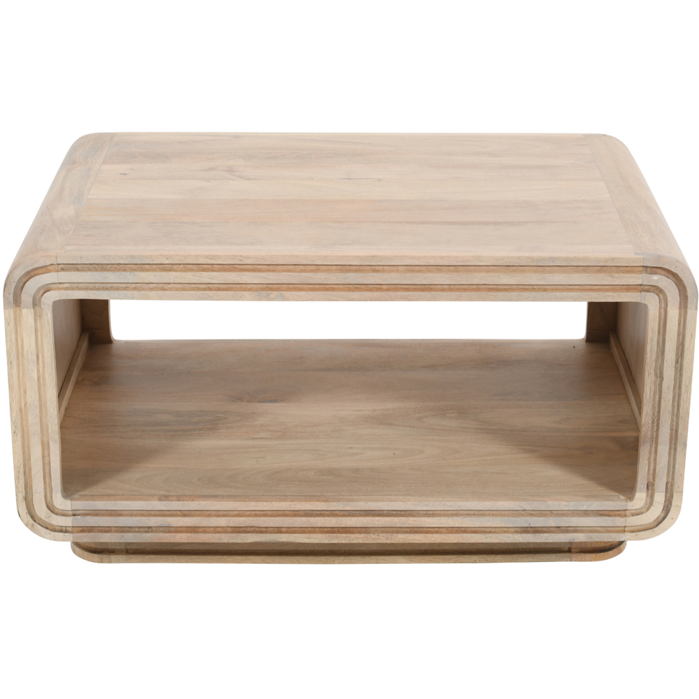 Brooklyn Hudson Single Shelf Carved Mango Wood Coffee Table Image 4