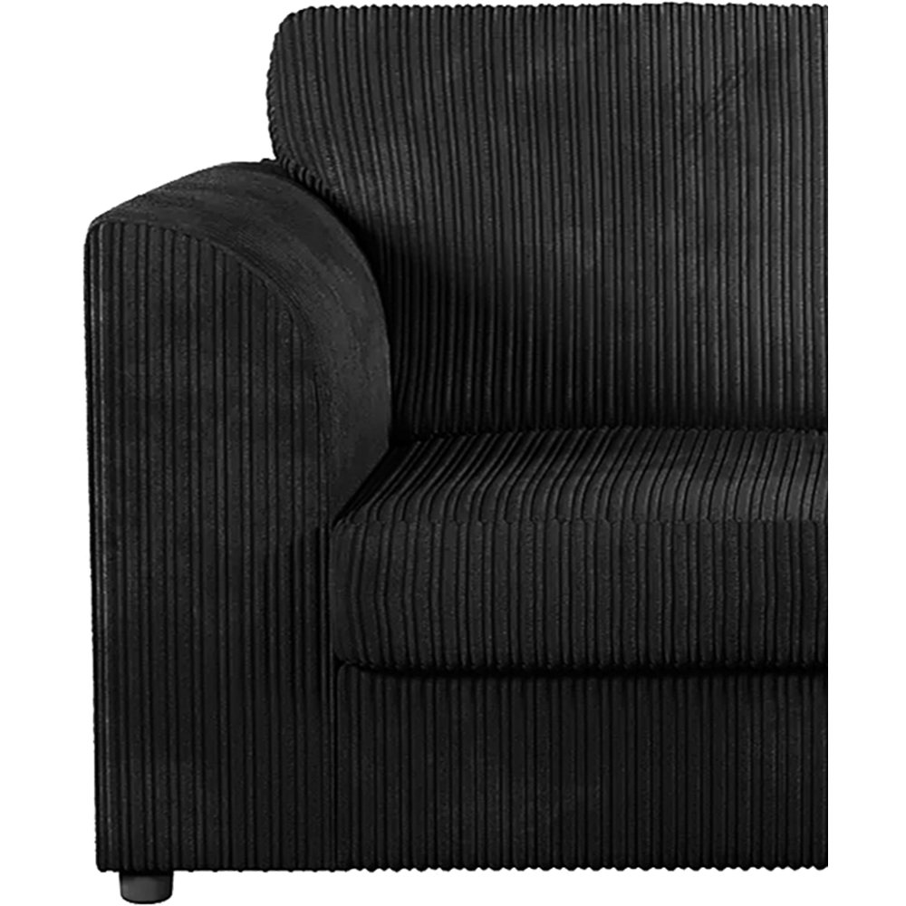 Luxor 5 Seater Black Jumbo Cord Full Back Sofa Suite Image 3