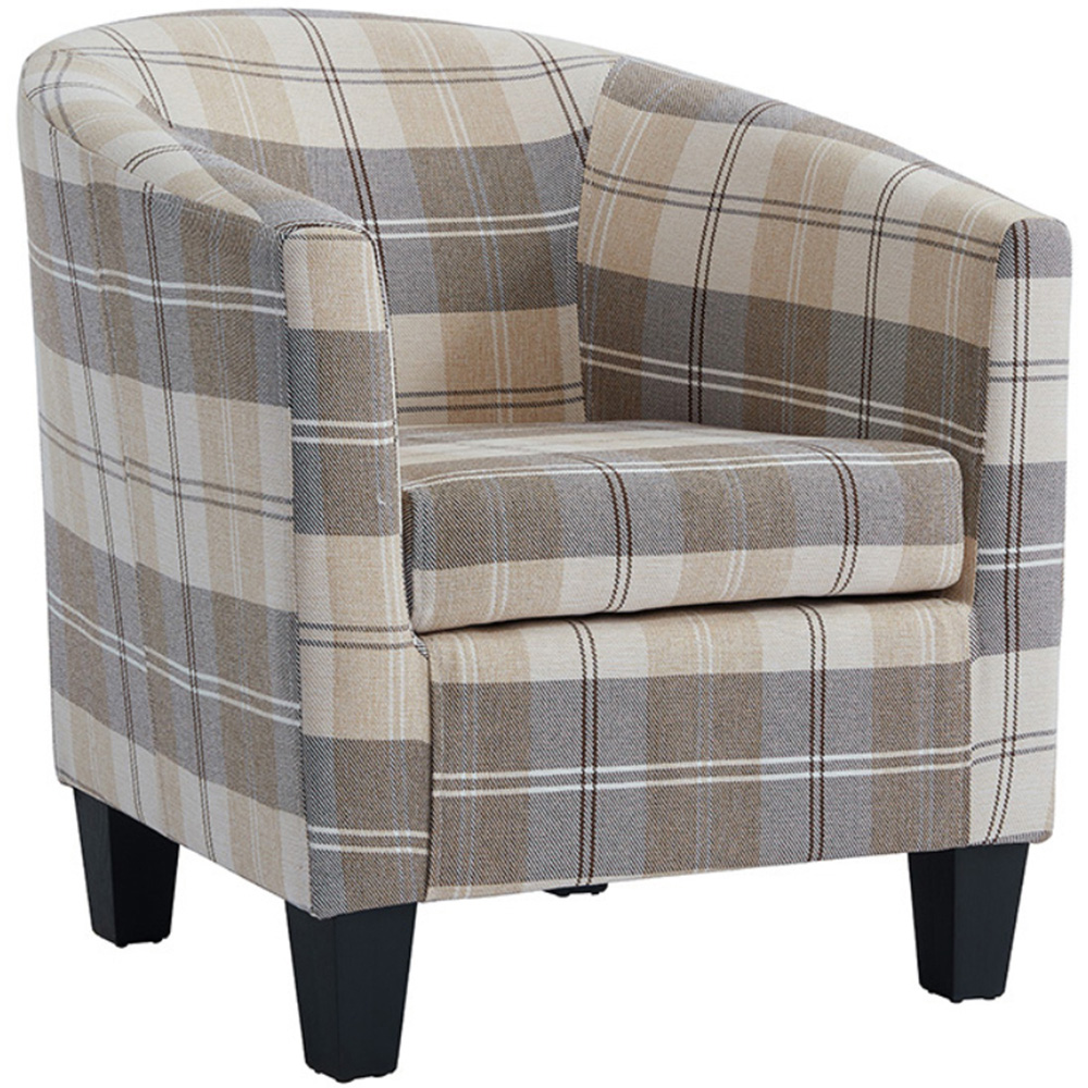 Home Detail Canberra Beige Tartan Tub Chair Image 2