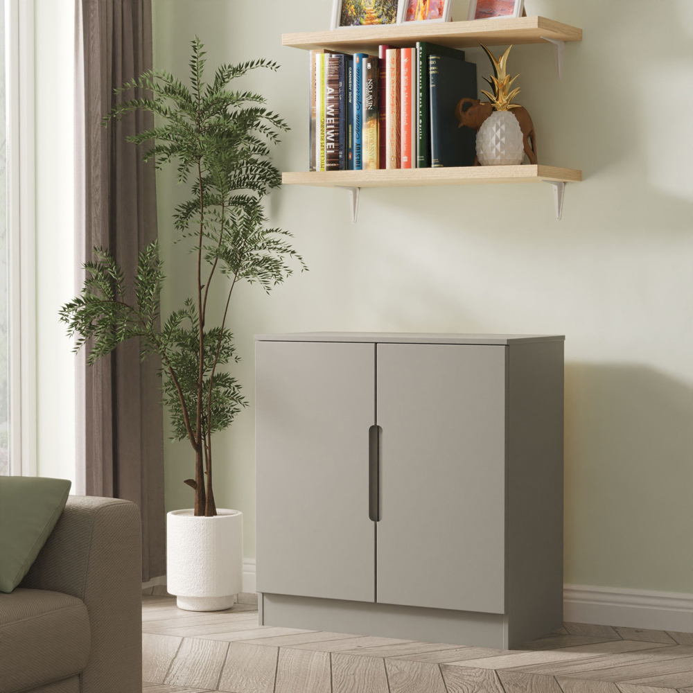 Crowndale Milan 2 Door Dusk Grey Storage Cabinet Ready Assembled Image 8
