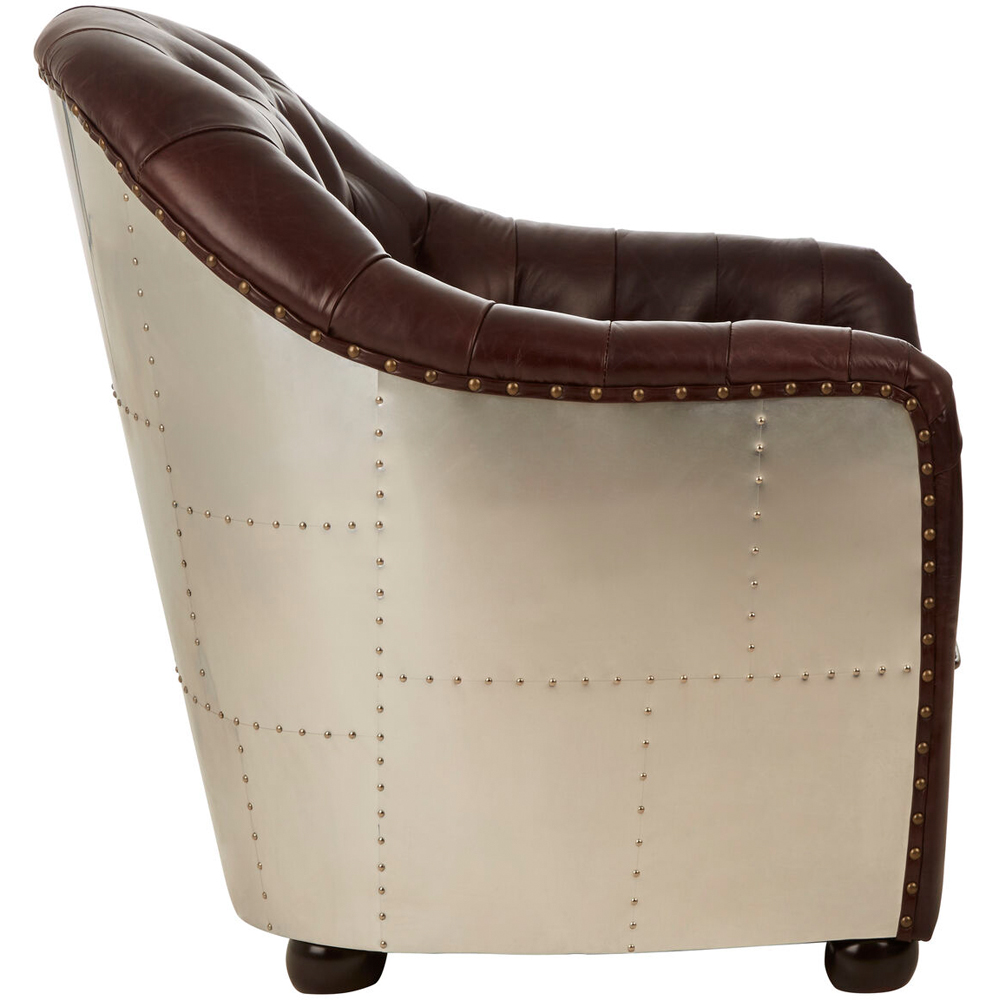 Premier Housewares Victor Brown Leather Tub Chair Image 5