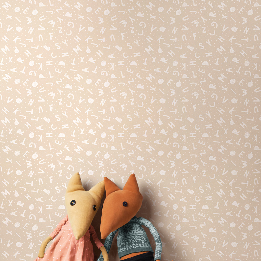 Hoopla Walls Peekaboo Alphabet Jumble Linen Wallpaper Image 2