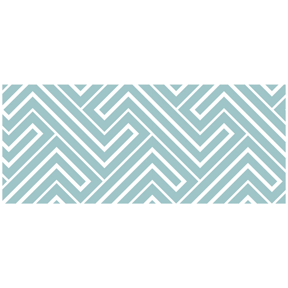 Warren Reed Designer Blue and White Geometric Pattern Glass Bathroom Splashback 25 x 60cm Image 2