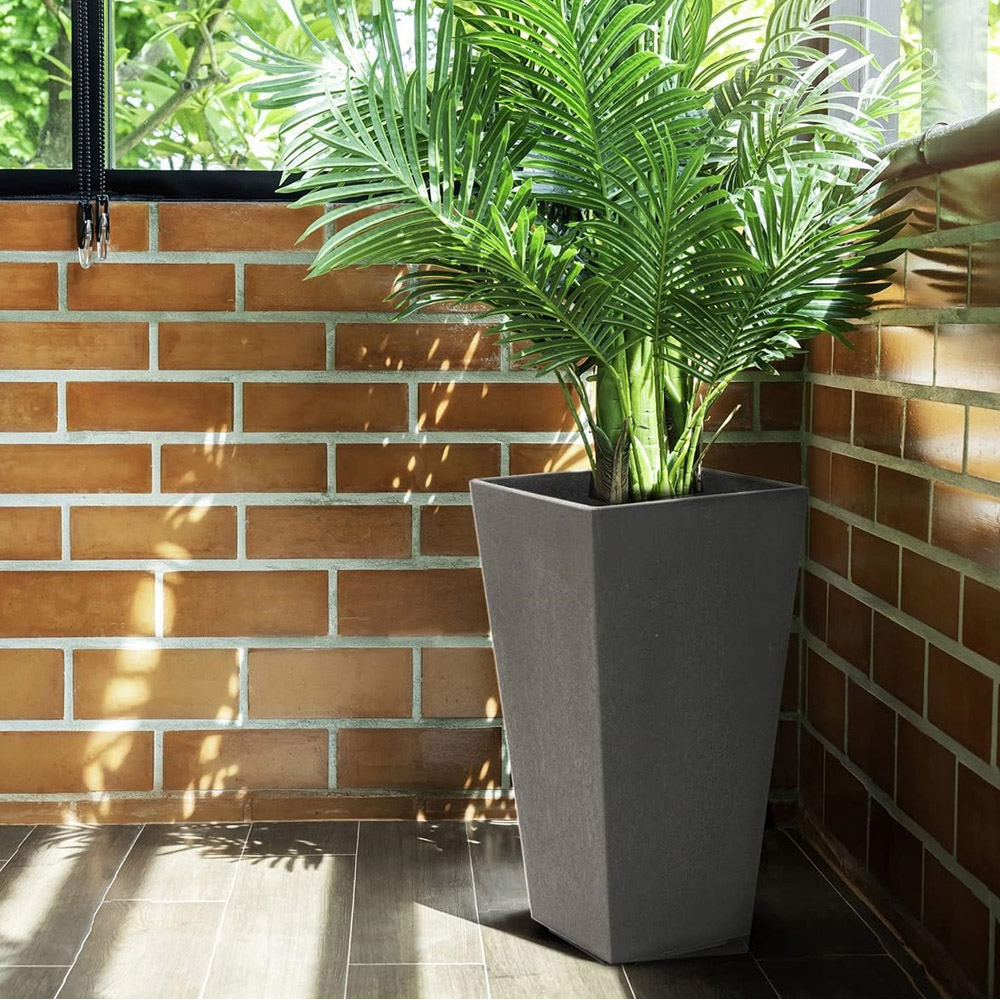 Primeur Sonata Steel Outdoor Grey Garden Planter 50cm Image 2