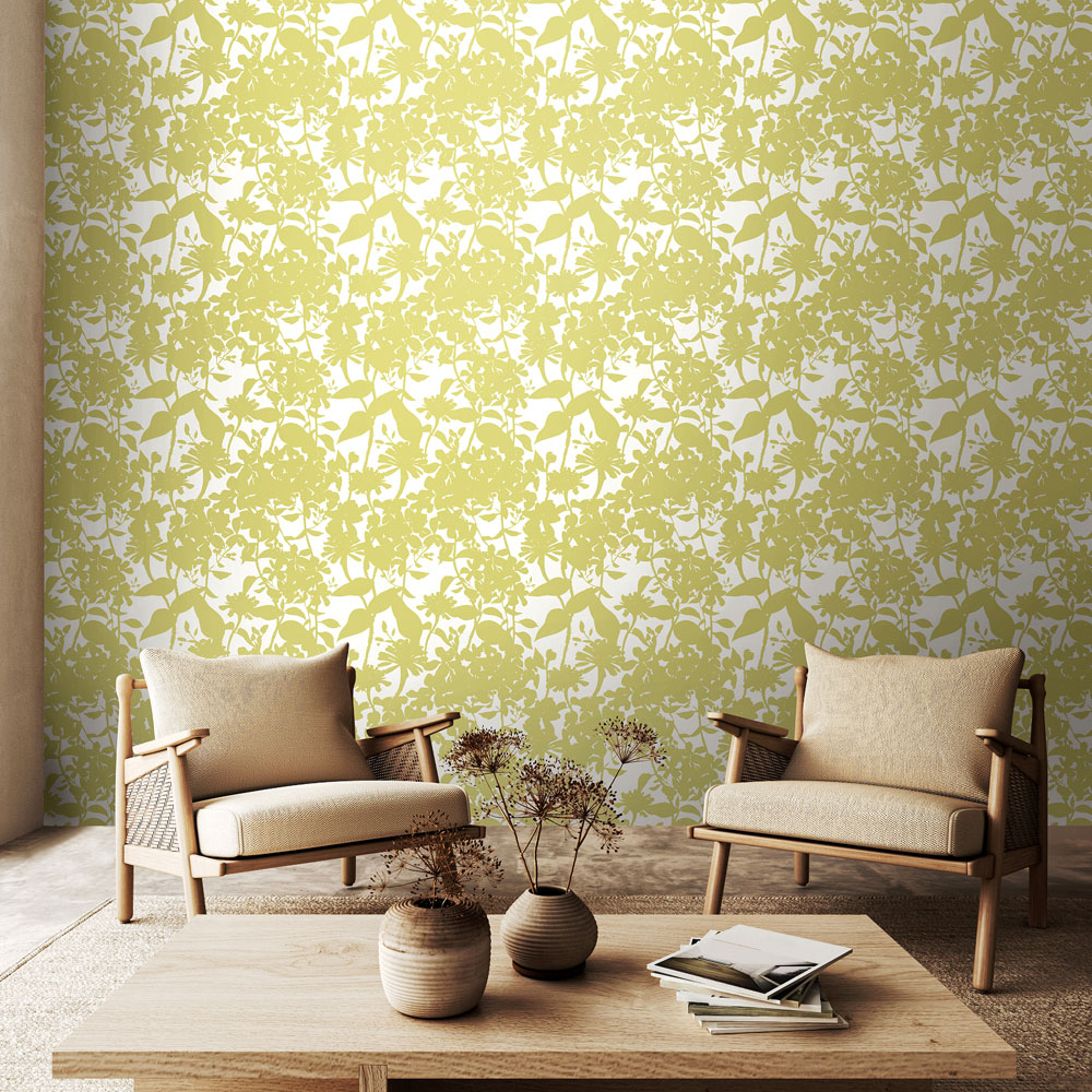 Hoopla Walls Summer Silhouette French Lime Non Woven Wallpaper Image 2