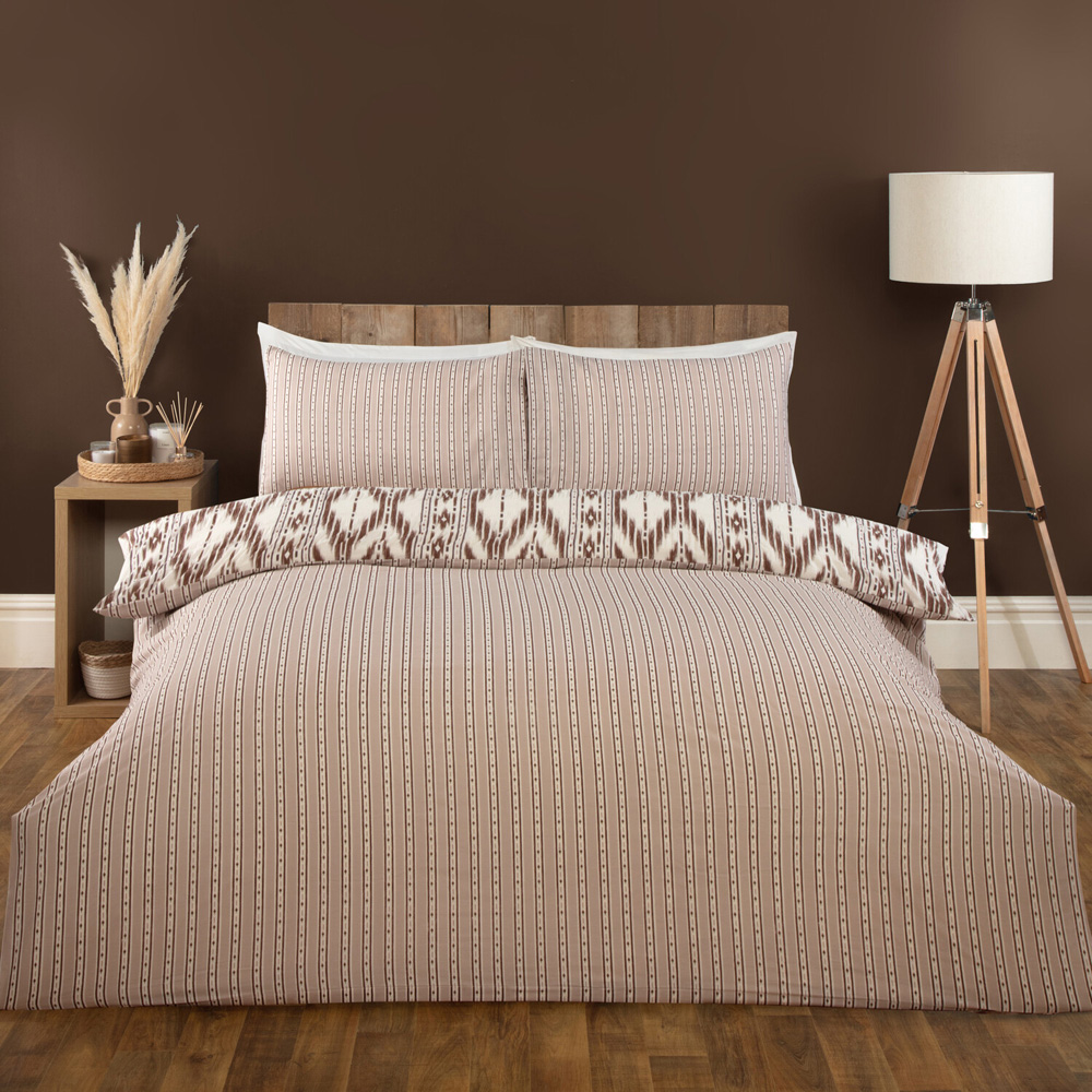 Arizona Seersucker Duvet Set Natural Superking Image 2