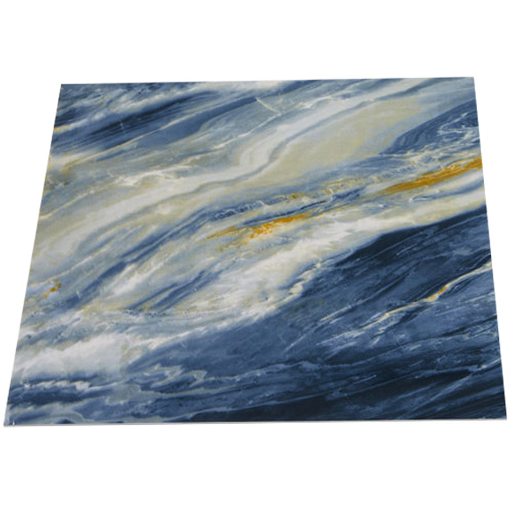 Living and Home Marble Patterned Blue and White PVC Self Adhesive Wall Sticker 10 Pack Image 2