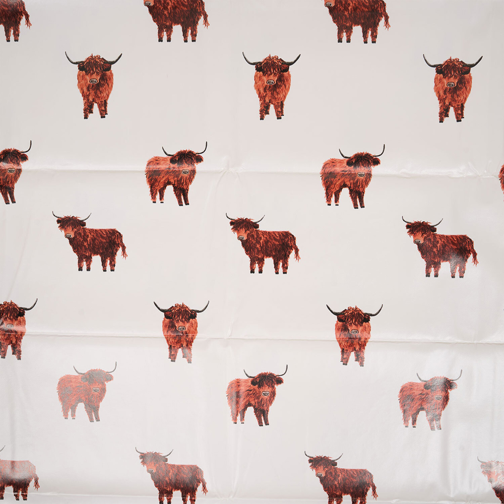 Highland Cow Wipe Clean Tablecloth Cream Image 2