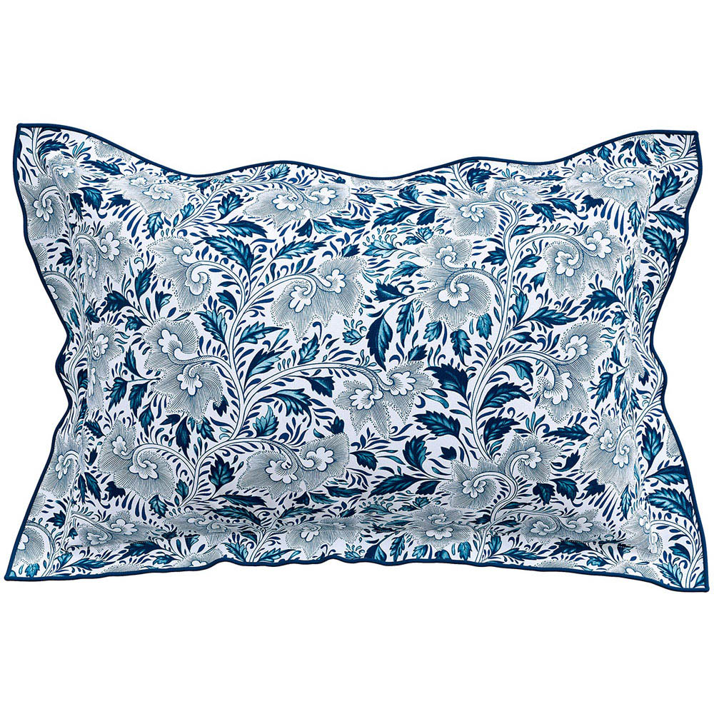 V&A Ornamental Bloom Super King Size Indigo Duvet Set Image 3