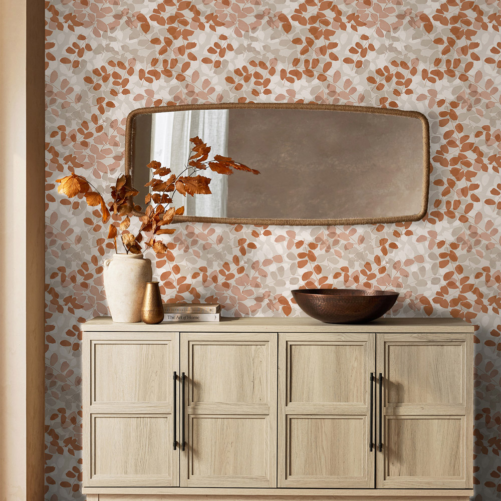 Next Forest Floor Leaves Burnt Orange Wallpaper Image 3