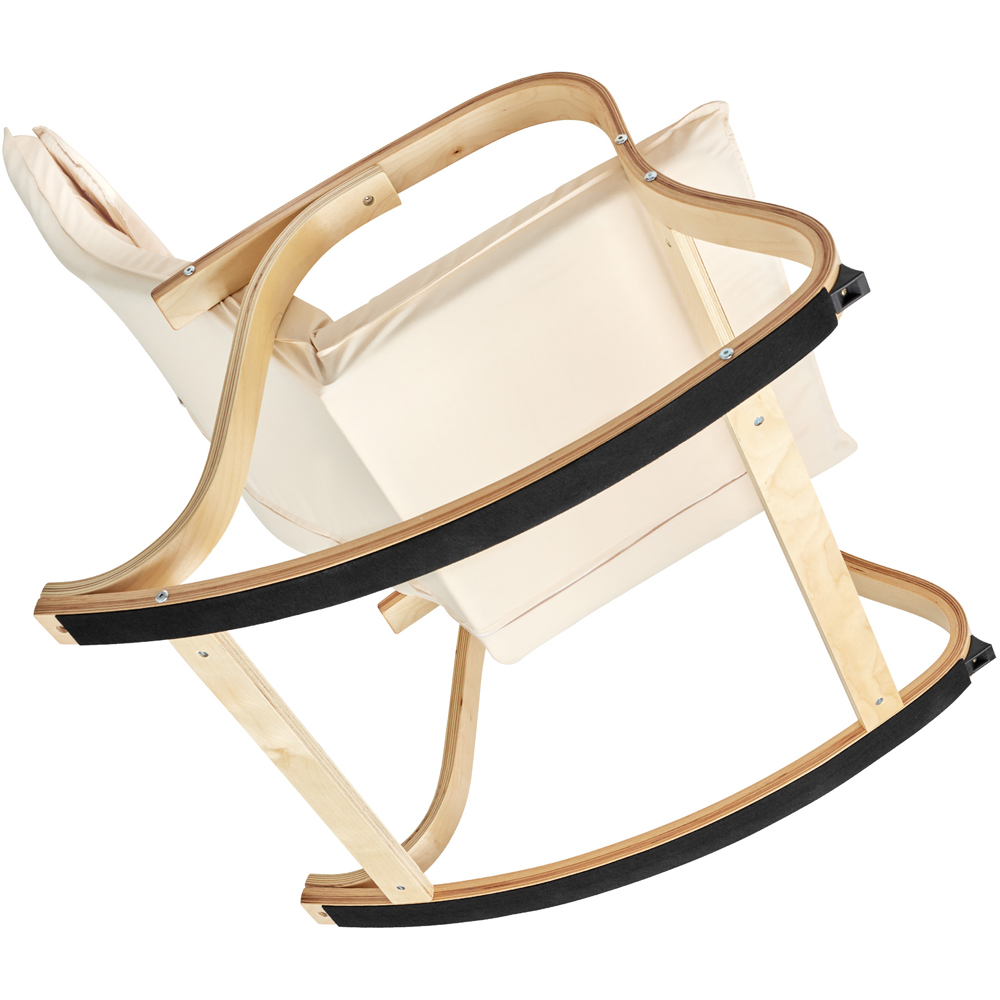 tectake Roca Beige Rocking Chair with Armrest Image 5