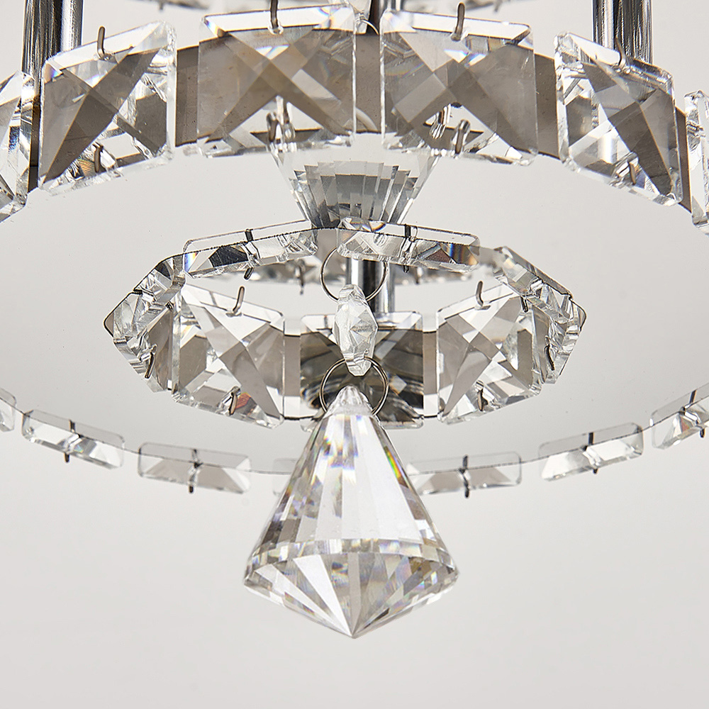 Living and Home 2 Tier Modern Crystal LED Ceiling Light Image 5