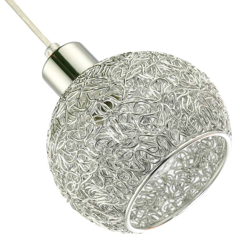 Happy Homewares Silver Round Twisted Wire Mesh Metal Lamp Shade Image 5