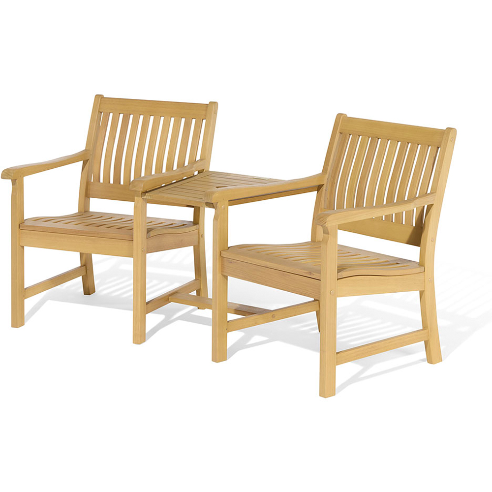 Rowlinson Farnham 2 Seater Eucalyptus Wood Companion Seat Image 2