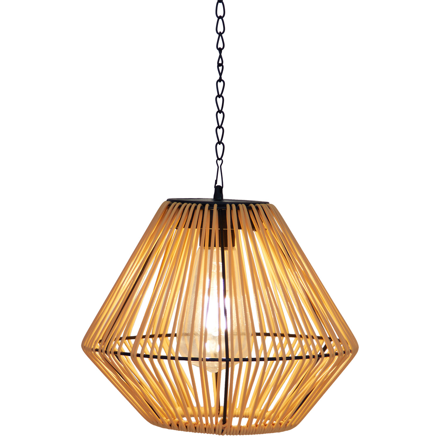 Solar Wicker Hanging Light - Brown Image 3