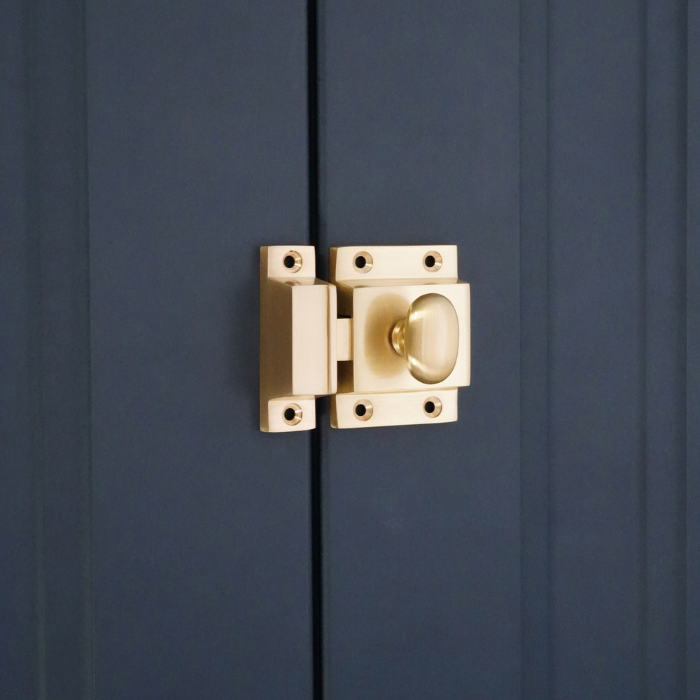 Spira Brass Satin Brass Cupboard Catch Image 2