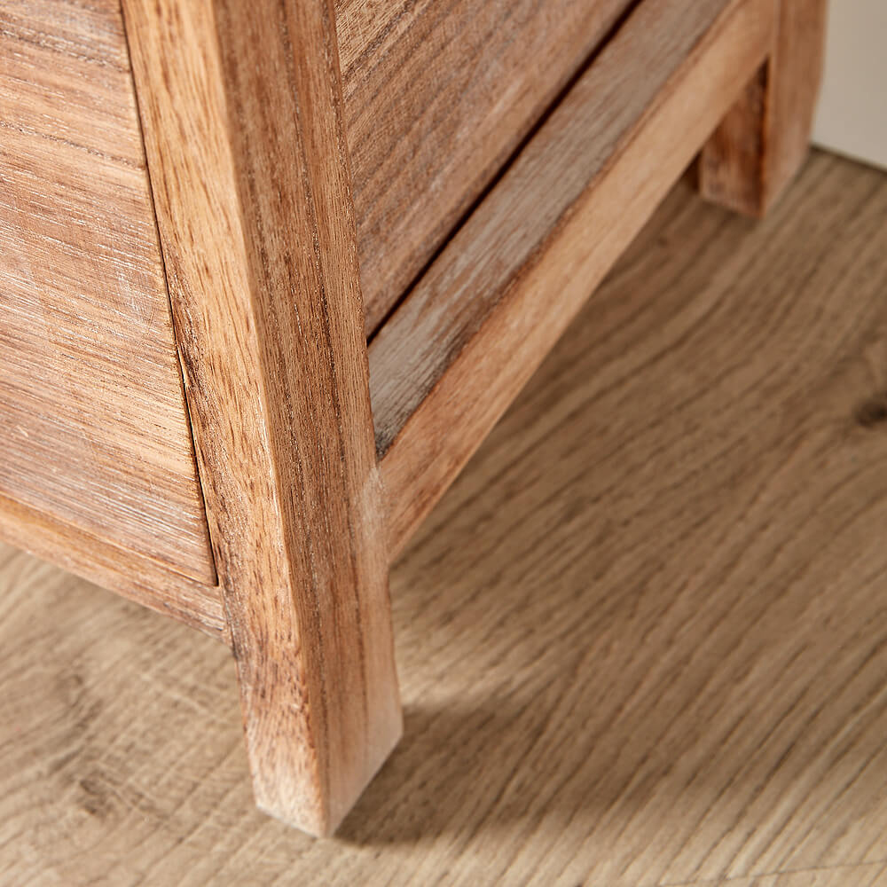 Home Source Canterbury 5 Drawer Natural Washed Solid Wood Tall Chest of Drawers Image 4