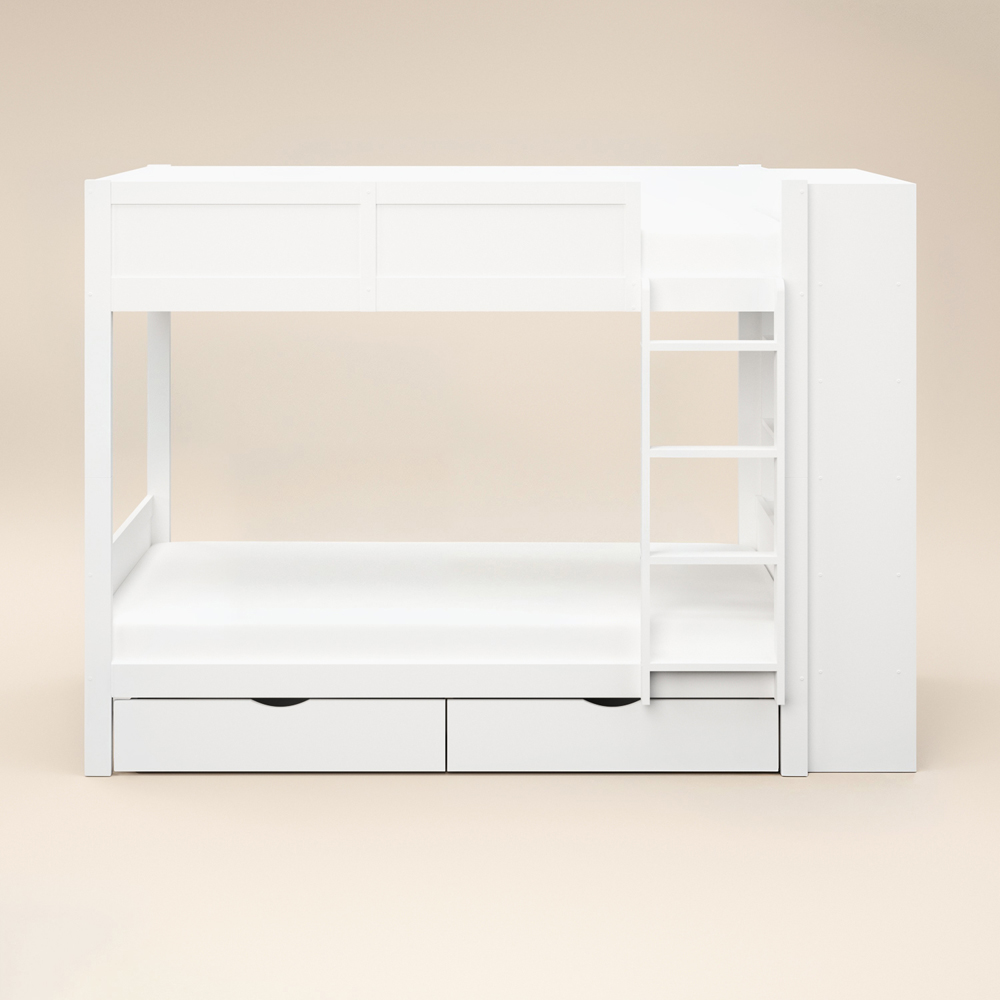 Flair Ruby White Bunk Bed with Storage Image 3
