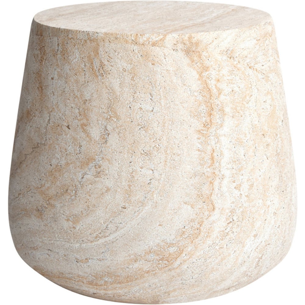 Desser Pisa Travertine Effect Tapered Round Side Table Image 3