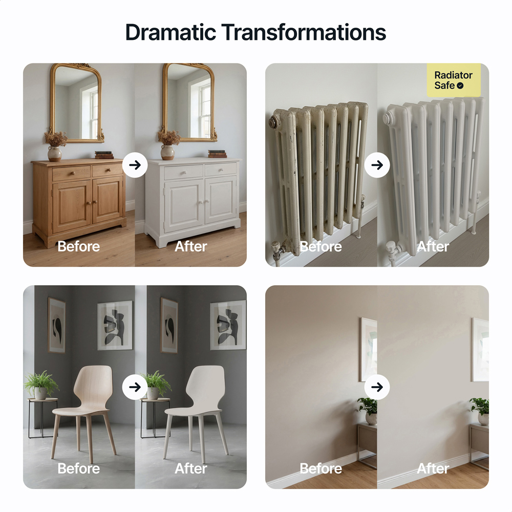 Hemway Stone Grey Furniture and Walls Matt Chalk Paint 1L Image 5