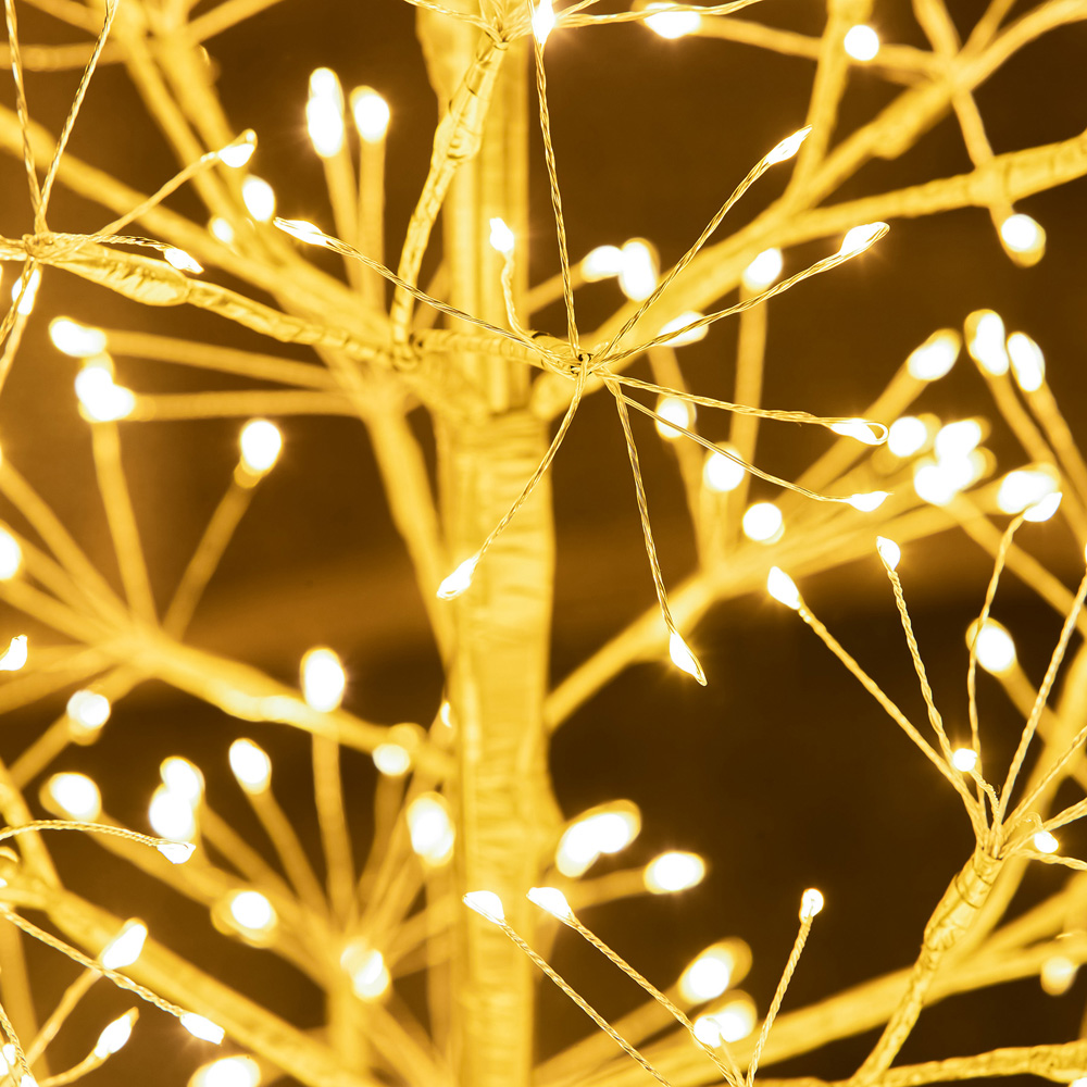 The Christmas Centre 1200 Warm White LED Pre-Lit Gold Wire Light-Up Xmas Tree 4ft Image 4