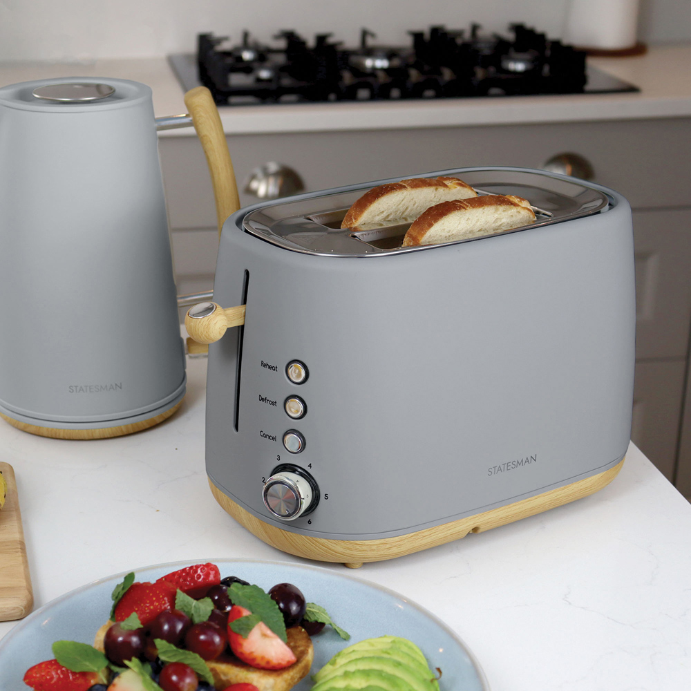 Statesman SKT05090GY Grey Scandi Design 2 Slice Toaster 900W Image 7