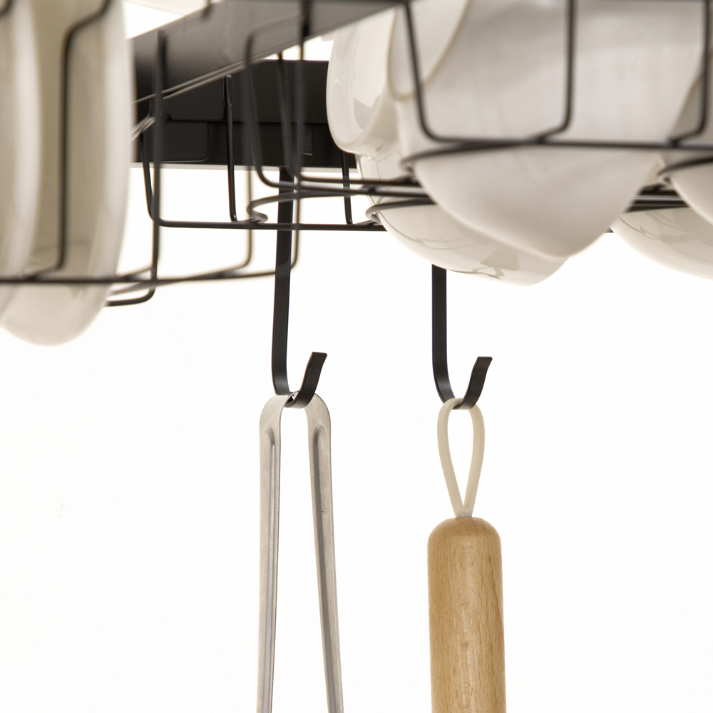 Portland 2 Tier Black Over the Sink Dish Drainer Rack Image 3