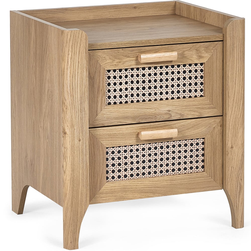 Julian Bowen Sydney 2 Drawer Rattan Effect Bedside Table Image 2