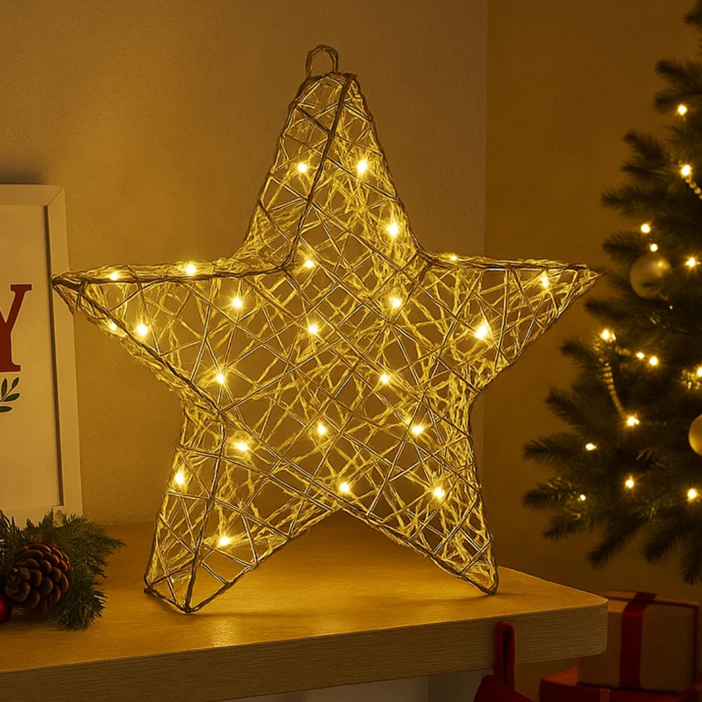 Marco Paul Gold Weave Star Christmas Decoration 30cm Image 2