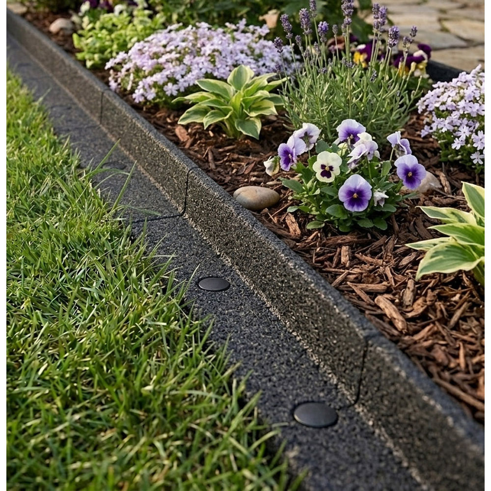 MonsterShop Grey Flexible Lawn Edging with Mallet 28.8m Image 2