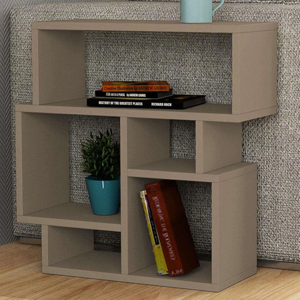 Decortie Karma 5 Shelf Mocha Grey Side Table Image 1