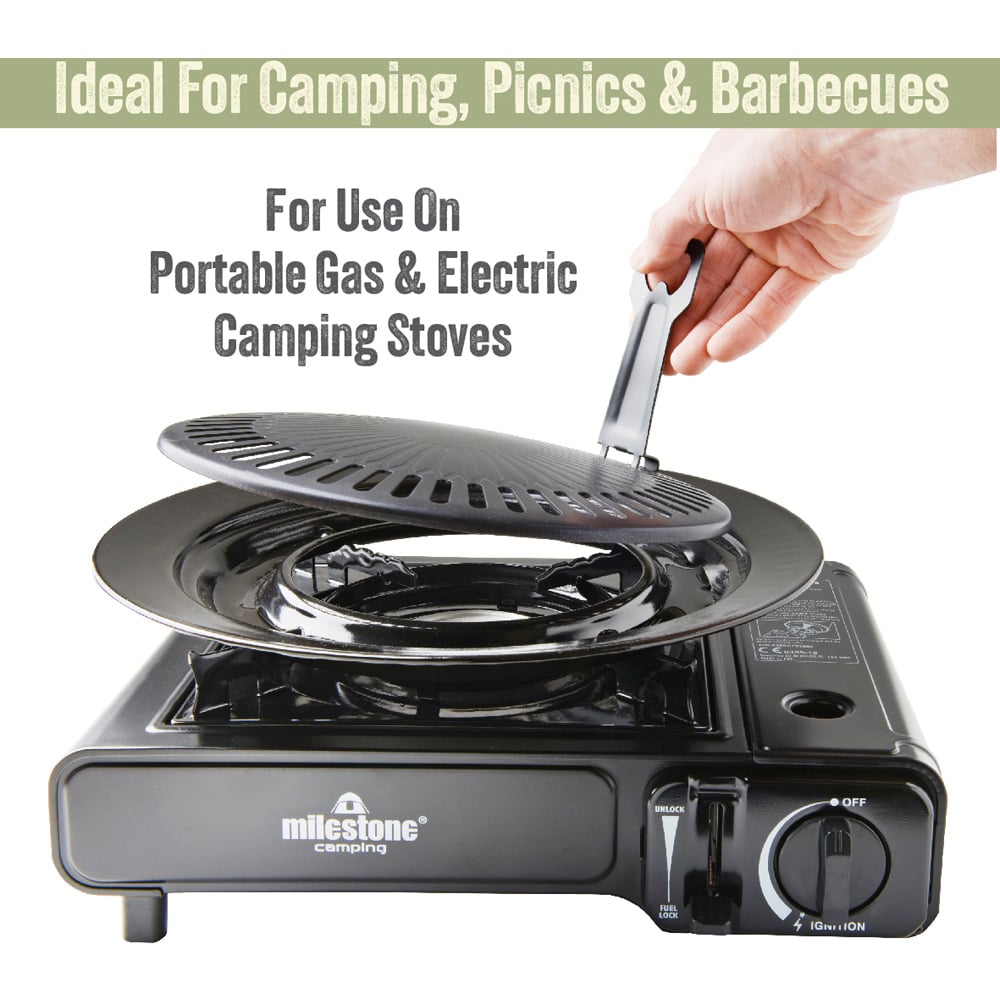 Milestone Camping Portable Non-Stick Grill Plate with Electric Stoves Image 3