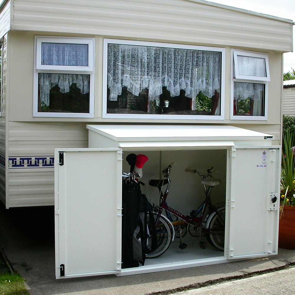 Asgard Annexe Secured by Design 6 x 3ft Double Door Cream Caravan Storage Shed Image 2