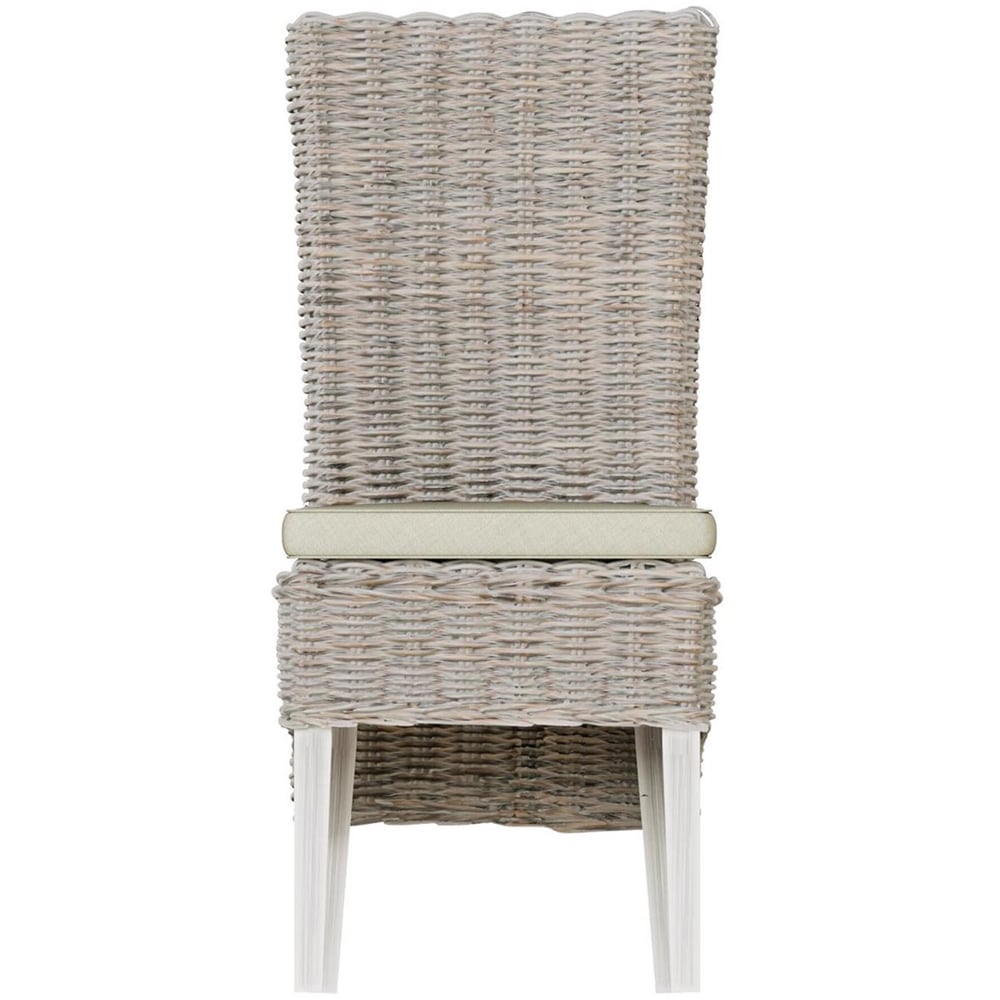 FWStyle Maya Set of 2 Grey Wash Kubu Rattan Solid Pine Handmade Dining Chairs Image 5