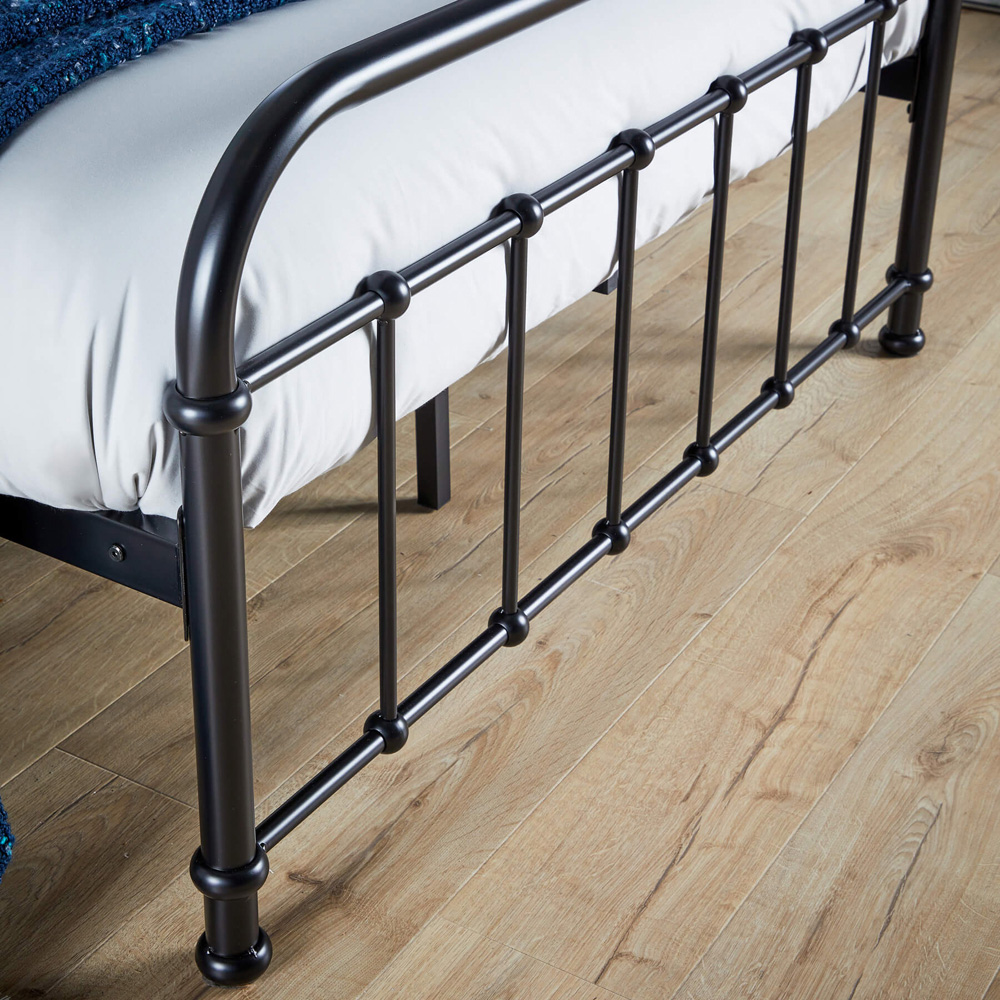 Home Source Minerva Vintage Small Double Black Metal Bed Frame Image 3