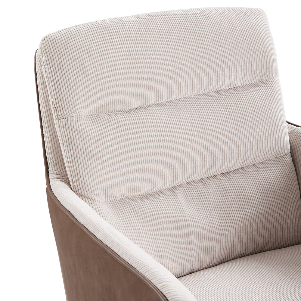 Living and Home Beige Modern Office Chair Accent Chair Image 4