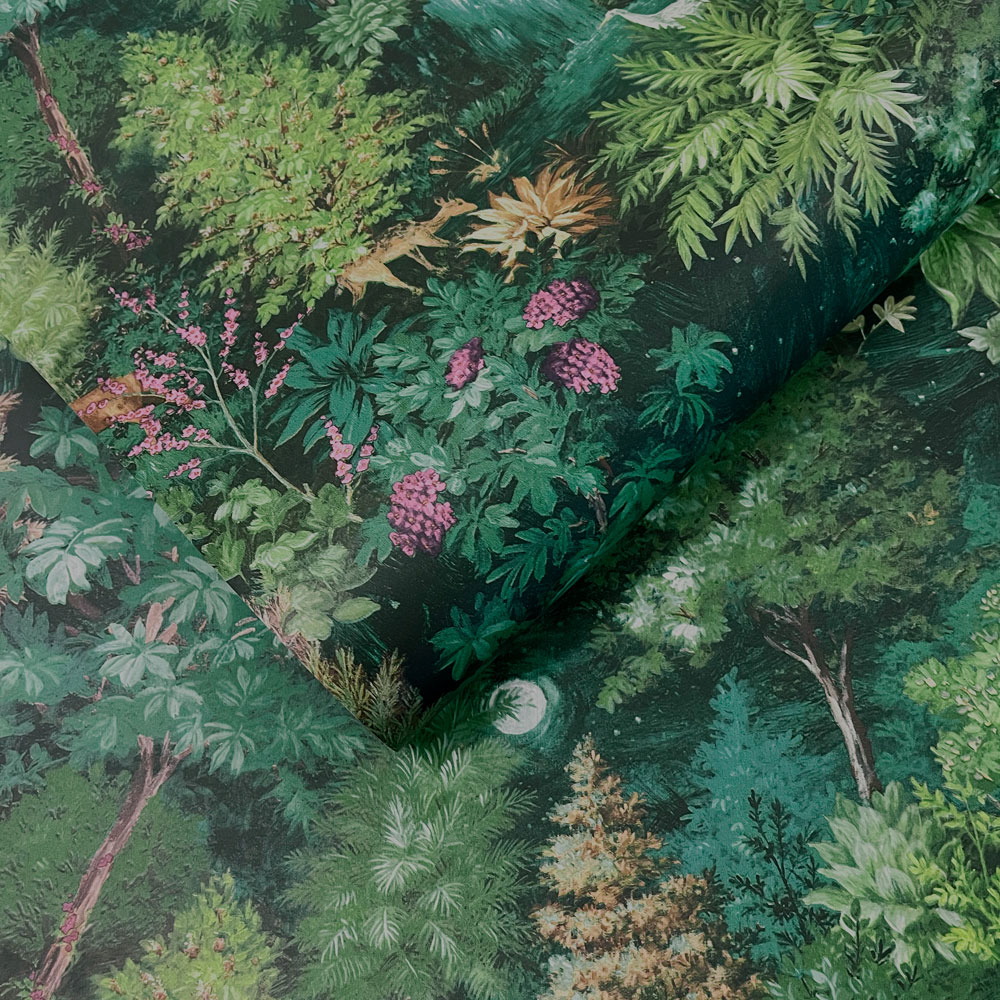 Holden Decor Midnight Woods Green Wallpaper Image 2