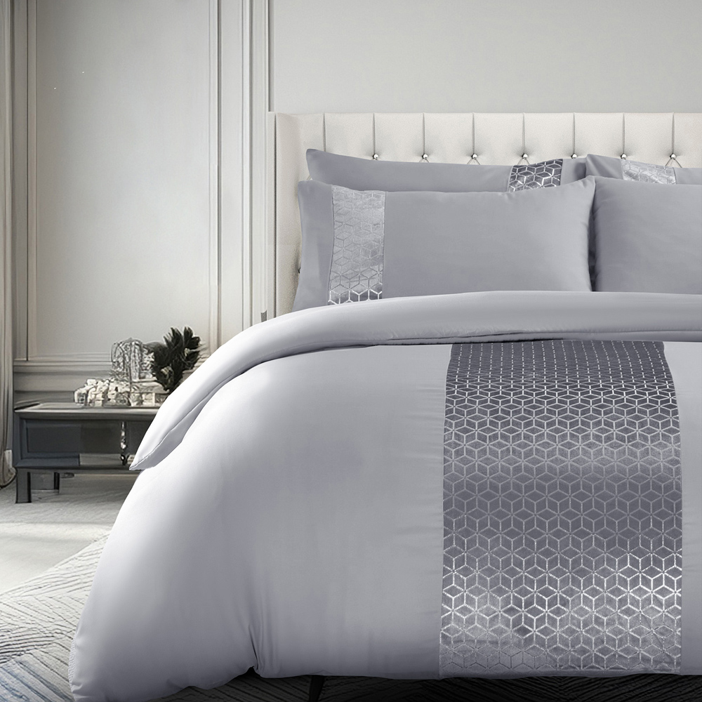 Velosso Sephora King Size Silver Duvet Set Image