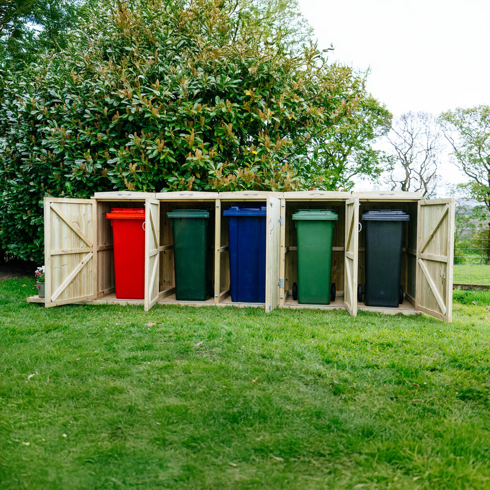 The Garden Village Shireburn 240L Quintet Wheelie Bin Shed Image 9