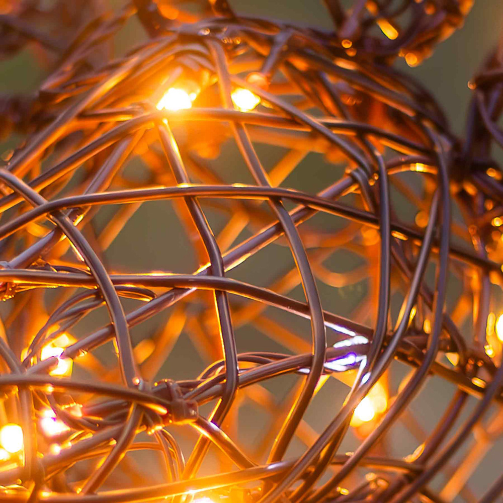 The Christmas Centre 90 LED Brown Wicker Light-Up Small Stag Reindeer 60cm Image 4