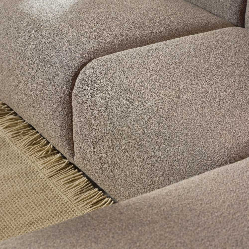 Florence Midfield 2 Seater Boucle Beige Fabric Right Hand Facing Chaise Longue Image 8