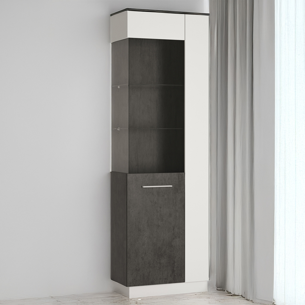 Florence Zingaro Single Door Glazed Left Hand Display Cabinet Image 1