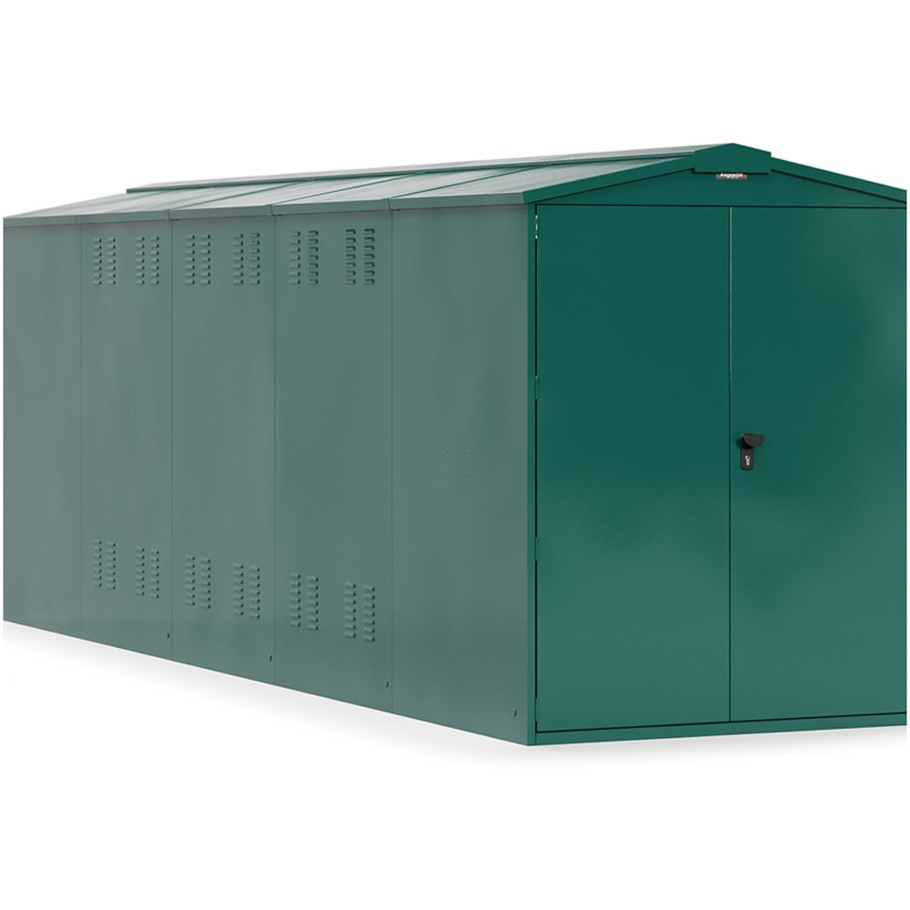 Asgard Centurion 5 x 18ft Double Door Green High Security Apex Garden Shed Image 3