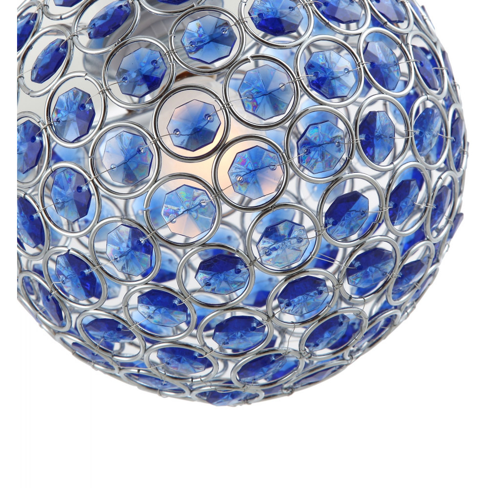 Happy Homewares Round Globe Small Blue Acrylic Bead Jewels Pendant Shade Image 4
