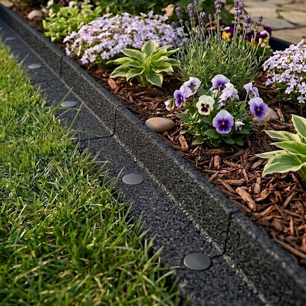 MonsterShop Black Flexible Lawn Edging with Mallet 4.8m Image 2