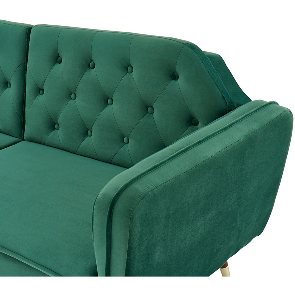Home Detail Whitby Double Sleeper Dark Green Velvet Sofa Bed Image 7
