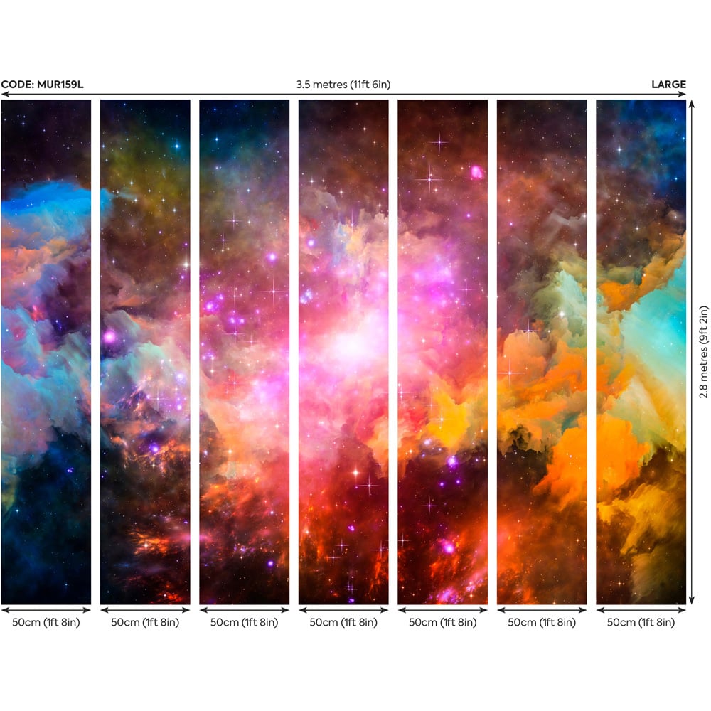 Origin Murals Galaxy Stars Multicolour Wall Mural Image 4